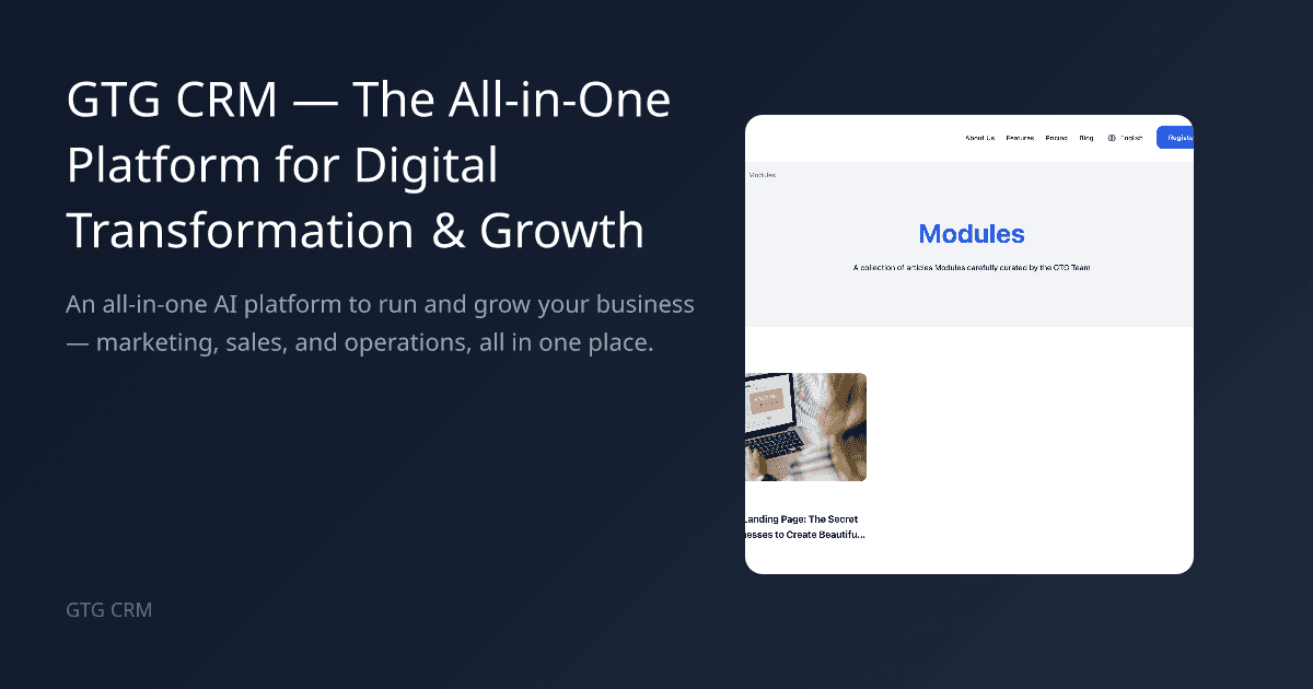 The cover image of GTG CRM